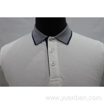 95%Cotton 5%Spandex Solid PK With Jacquard Collar Shirt